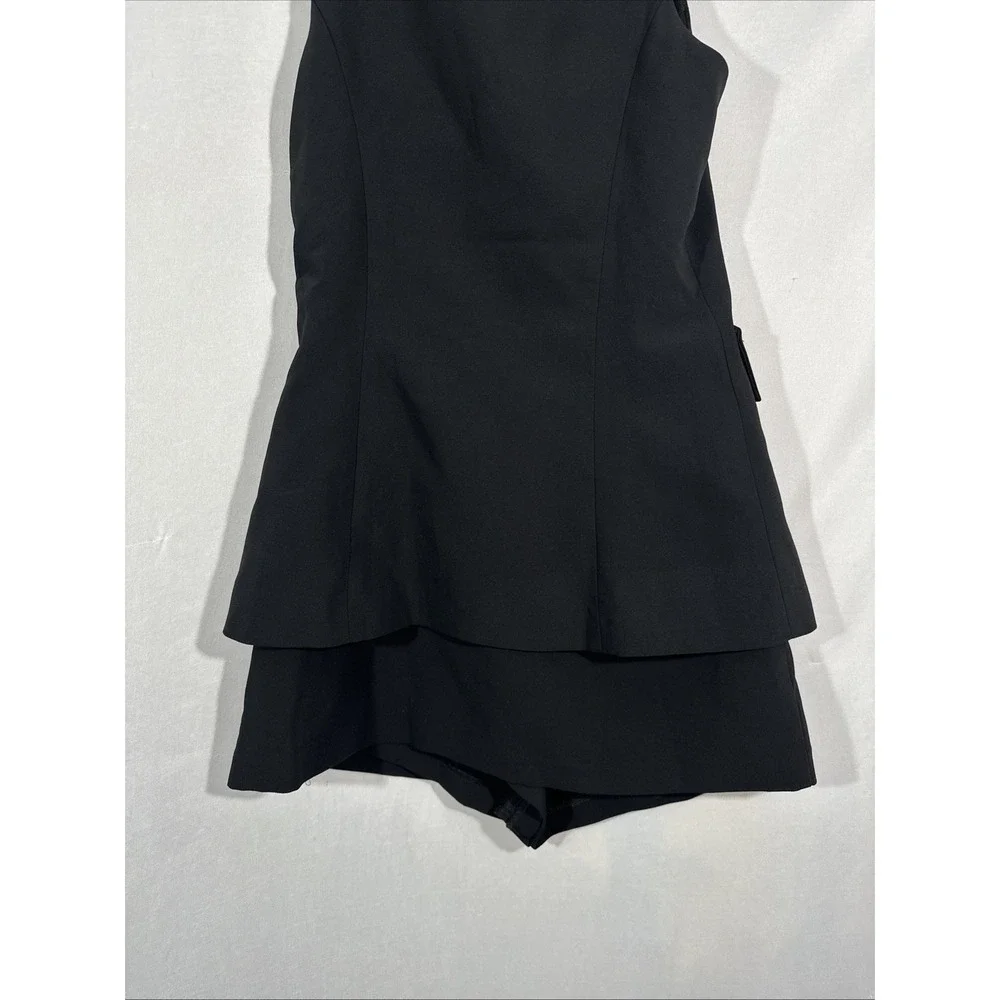 NEW $255 Amanda Uprichard [ XS ] Kya Kendall Romper Dress In Black #7046‎